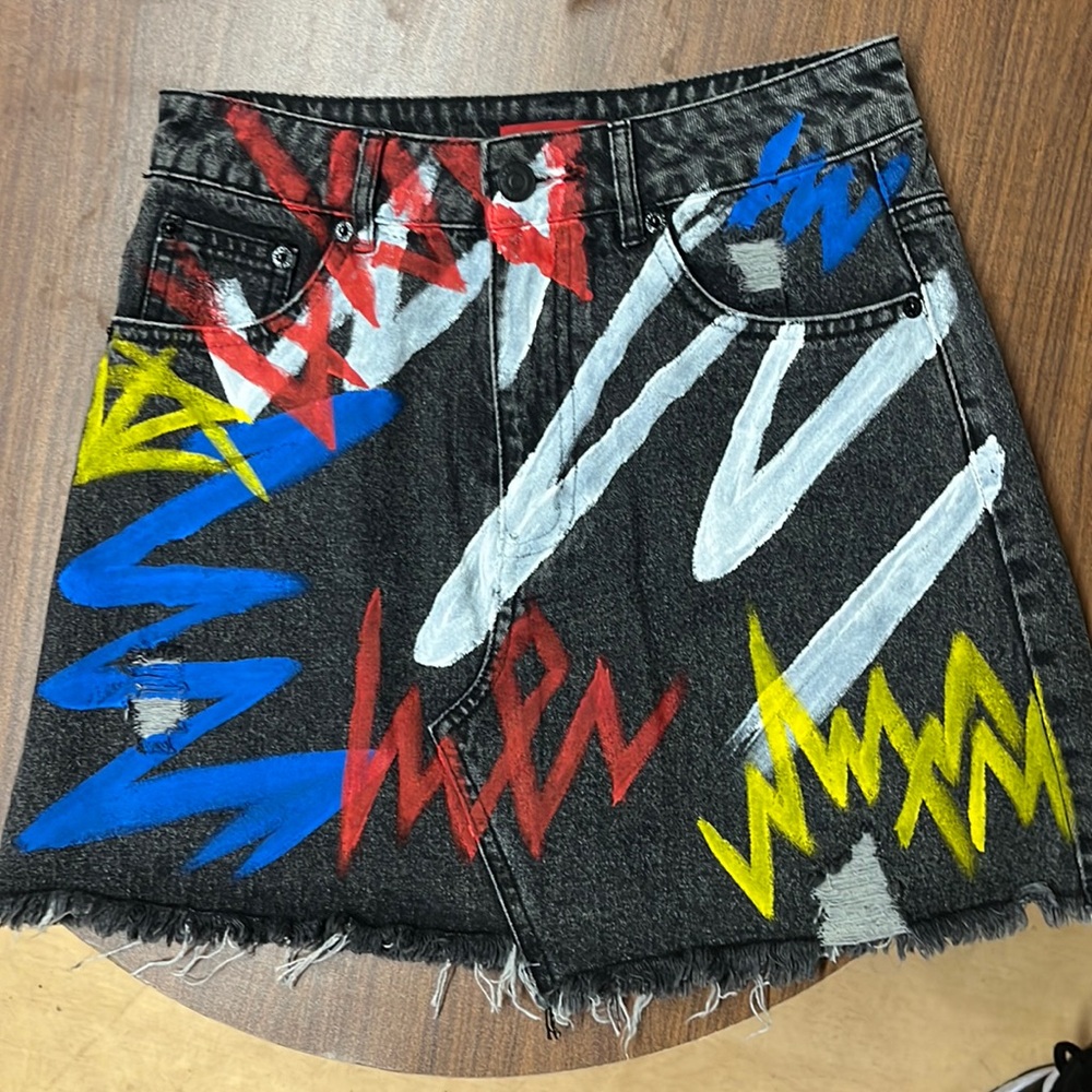 Abstract colorful Mini skirt Size Small